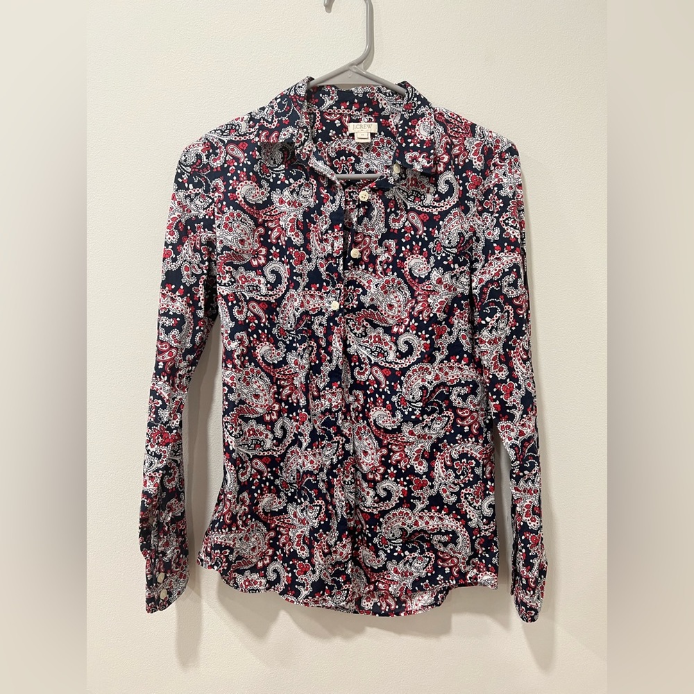 J.crew paisley blouse size XS